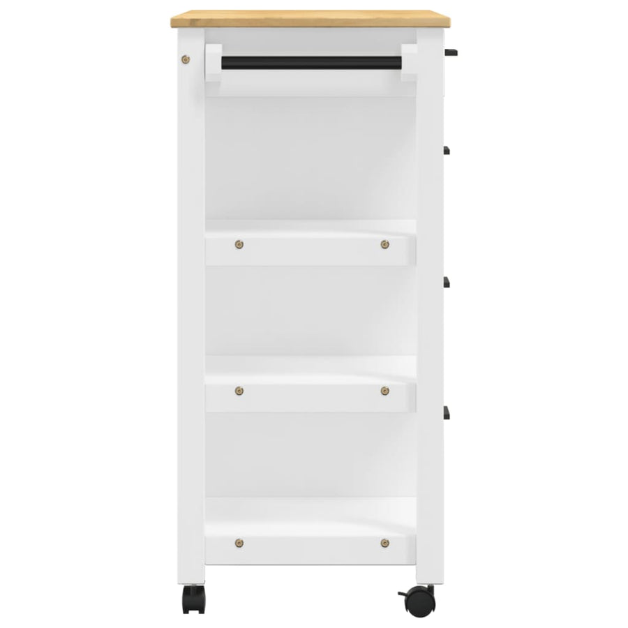 Keukentrolley Monza 84X40X90 Cm Massief Grenenhout Wit