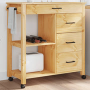 Keukentrolley MONZA 84x40x88,5 cm massief grenenhout