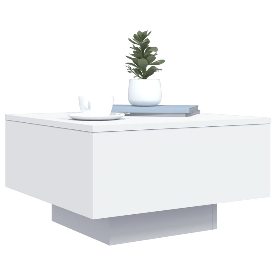 Salontafel Bewerkt Hout 55 x 55 x 31 cm Wit