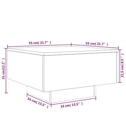 Salontafel Bewerkt Hout 55 x 55 x 31 cm Wit
