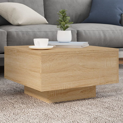 Salontafel 55x55x31 cm bewerkt hout sonoma eikenkleurig 55 x 55 x 31 cm Sonoma eiken