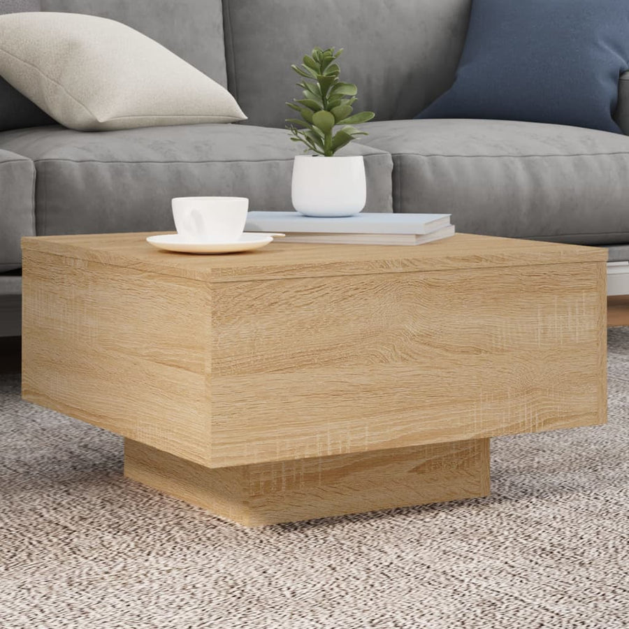 Salontafel 55x55x31 cm bewerkt hout sonoma eikenkleurig 55 x 55 x 31 cm Sonoma eiken