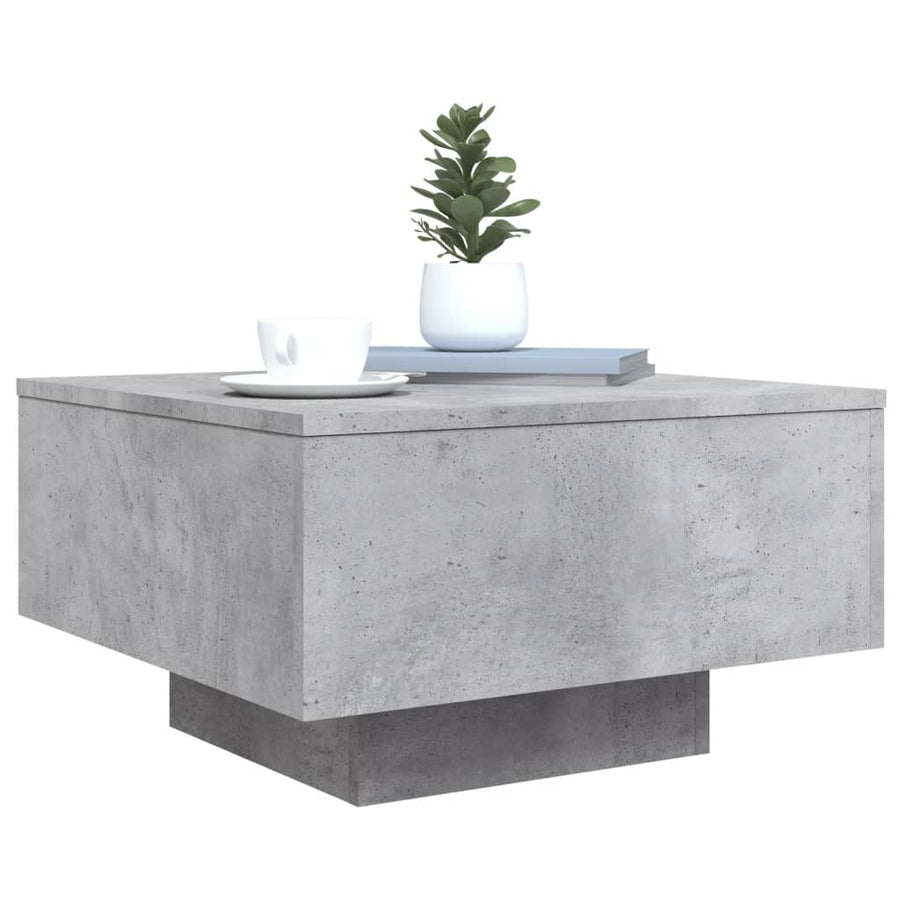 Salontafel Bewerkt Hout 55 x 55 x 31 cm Betongrijs