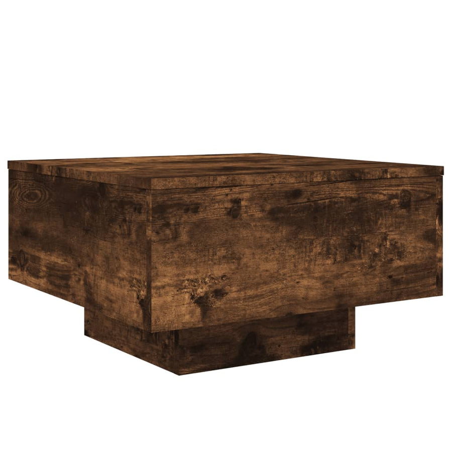 Salontafel 55x55x31 cm bewerkt hout gerookt eikenkleurig 55 x 55 x 31 cm Gerookt eiken
