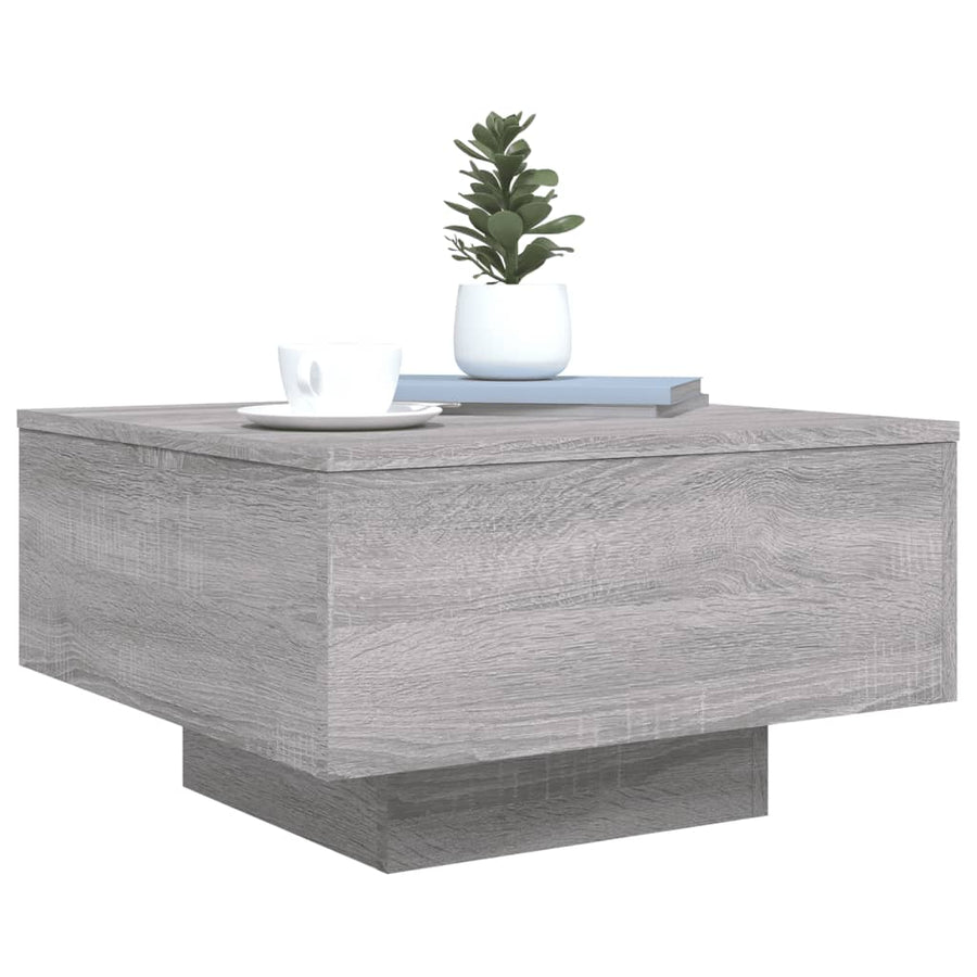 Salontafel 55x55x31 cm bewerkt hout grijs sonoma eikenkleurig 55 x 55 x 31 cm Grijs sonoma