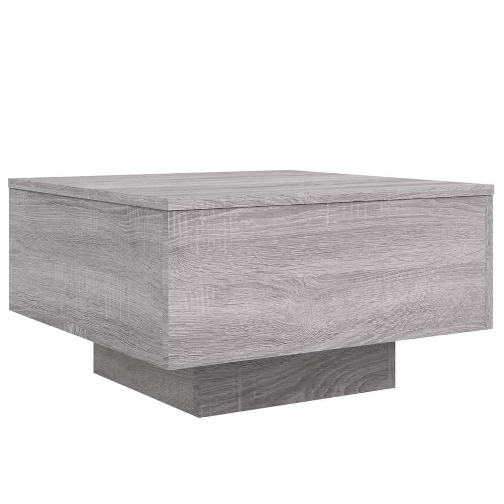 Salontafel 55x55x31 cm bewerkt hout grijs sonoma eikenkleurig 55 x 55 x 31 cm Grijs sonoma