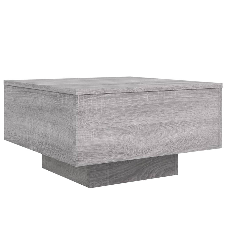 Salontafel 55x55x31 cm bewerkt hout grijs sonoma eikenkleurig 55 x 55 x 31 cm Grijs sonoma