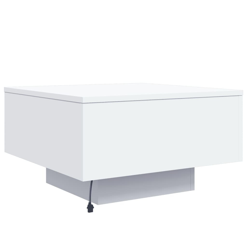 Salontafel Met Led-Verlichting 55 x 55 x 31 cm Wit