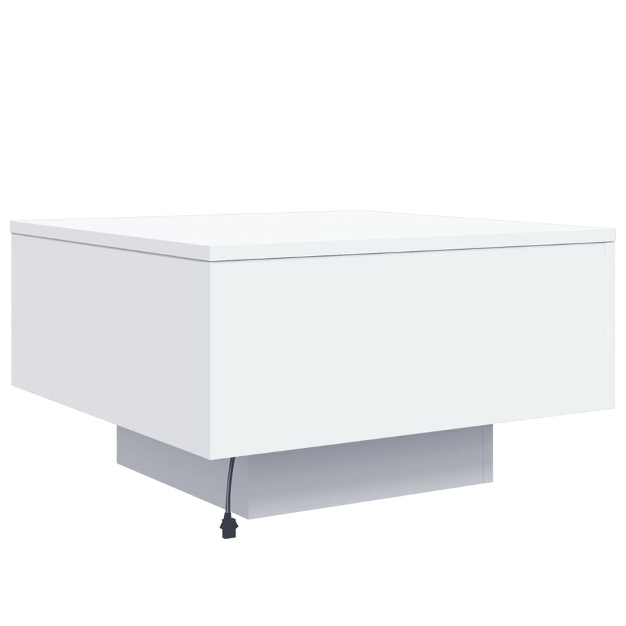 Salontafel Met Led-Verlichting 55 x 55 x 31 cm Wit