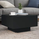 Coffee table with LED lighting 55x55x31 cm black