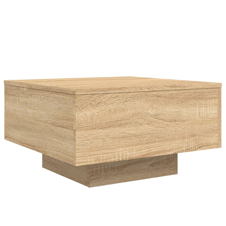 Salontafel Met Led-Verlichting Kleurig 55 x 55 x 31 cm Sonoma eiken