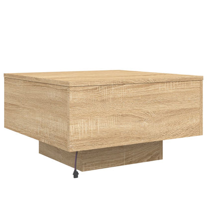 Salontafel Met Led-Verlichting Kleurig 55 x 55 x 31 cm Sonoma eiken