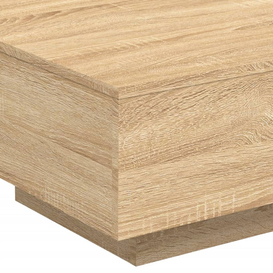 Salontafel Met Led-Verlichting Kleurig 55 x 55 x 31 cm Sonoma eiken