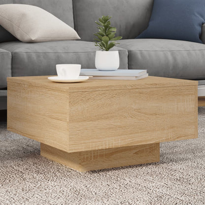 Salontafel Met Led-Verlichting Kleurig 55 x 55 x 31 cm Sonoma eiken
