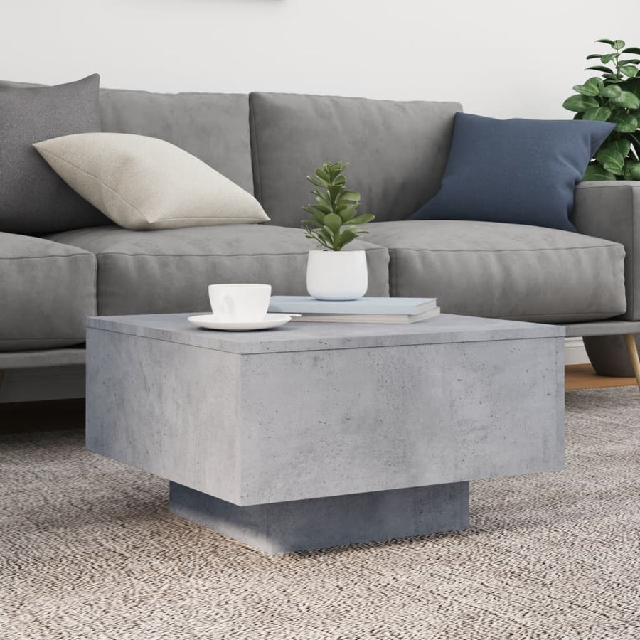 Salontafel Met Led-Verlichting 55 x 55 x 31 cm Betongrijs