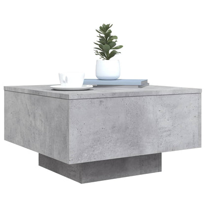 Salontafel Met Led-Verlichting 55 x 55 x 31 cm Betongrijs
