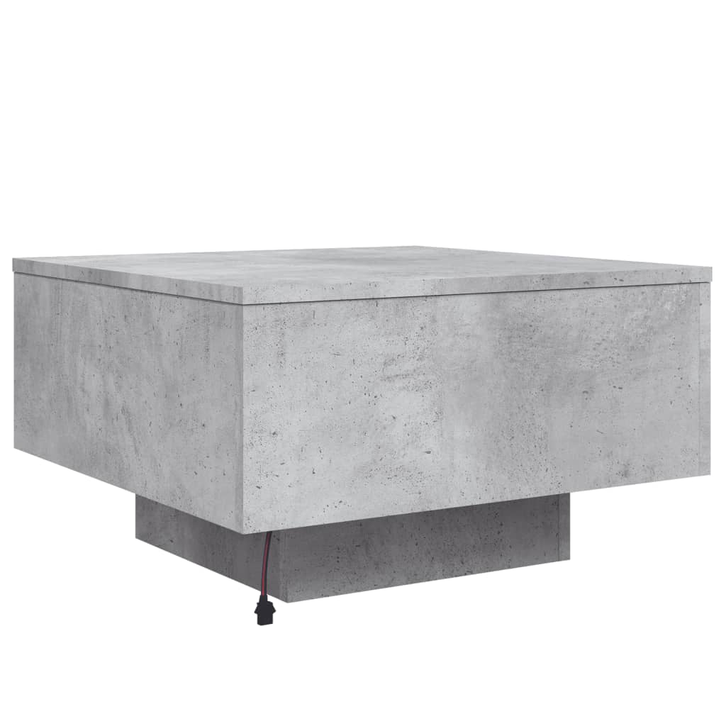 Salontafel Met Led-Verlichting 55 x 55 x 31 cm Betongrijs