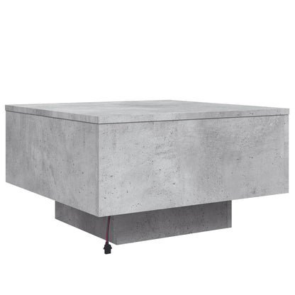 Salontafel Met Led-Verlichting 55 x 55 x 31 cm Betongrijs