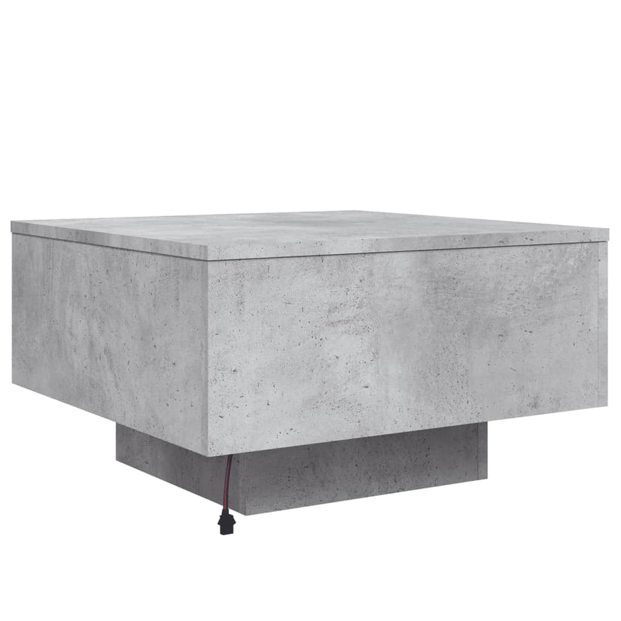 Salontafel Met Led-Verlichting 55 x 55 x 31 cm Betongrijs