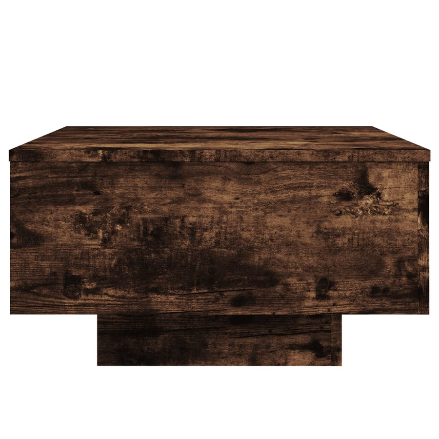 Salontafel Met Led-Verlichting Kleurig 55 x 55 x 31 cm Gerookt eiken
