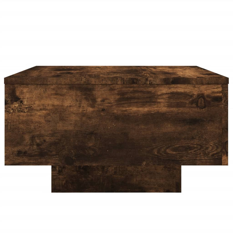 Salontafel Met Led-Verlichting Kleurig 55 x 55 x 31 cm Gerookt eiken
