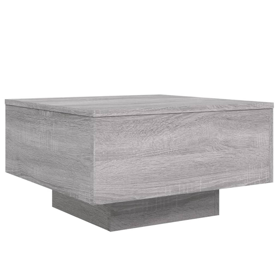 Salontafel Met Led-Verlichting Eiken 55 x 55 x 31 cm Grijs sonoma