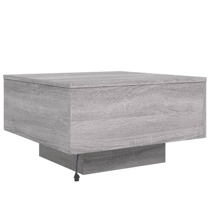 Salontafel Met Led-Verlichting Eiken 55 x 55 x 31 cm Grijs sonoma