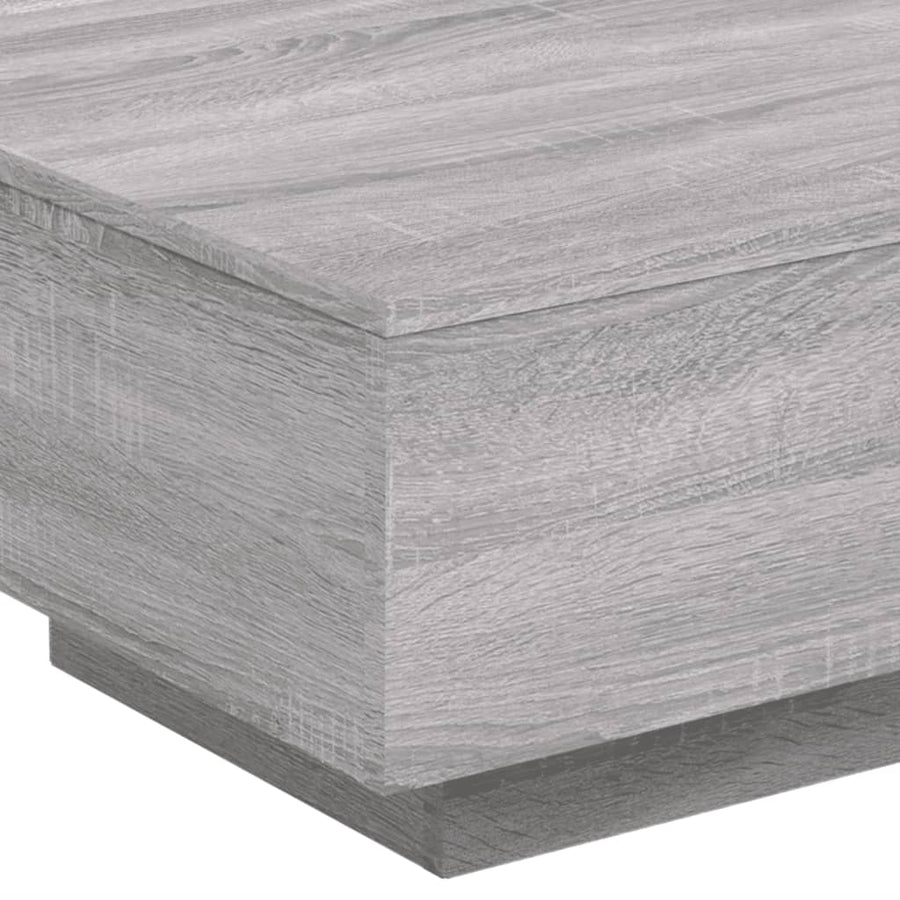 Salontafel Met Led-Verlichting Eiken 55 x 55 x 31 cm Grijs sonoma