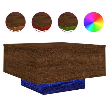 Salontafel Met Led-Verlichting Bruineikenkleurig 55 x 55 x 31 cm bruin eikenkleur