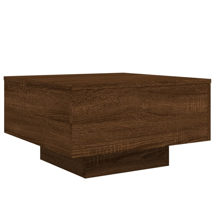 Salontafel Met Led-Verlichting Bruineikenkleurig 55 x 55 x 31 cm bruin eikenkleur