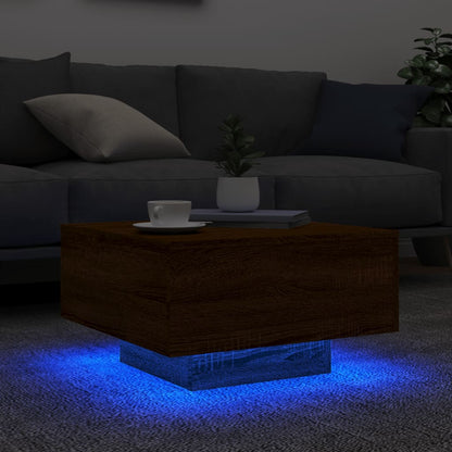 Salontafel Met Led-Verlichting Bruineikenkleurig 55 x 55 x 31 cm bruin eikenkleur