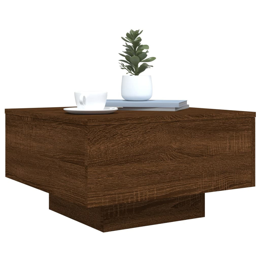 Salontafel Met Led-Verlichting Bruineikenkleurig 55 x 55 x 31 cm bruin eikenkleur