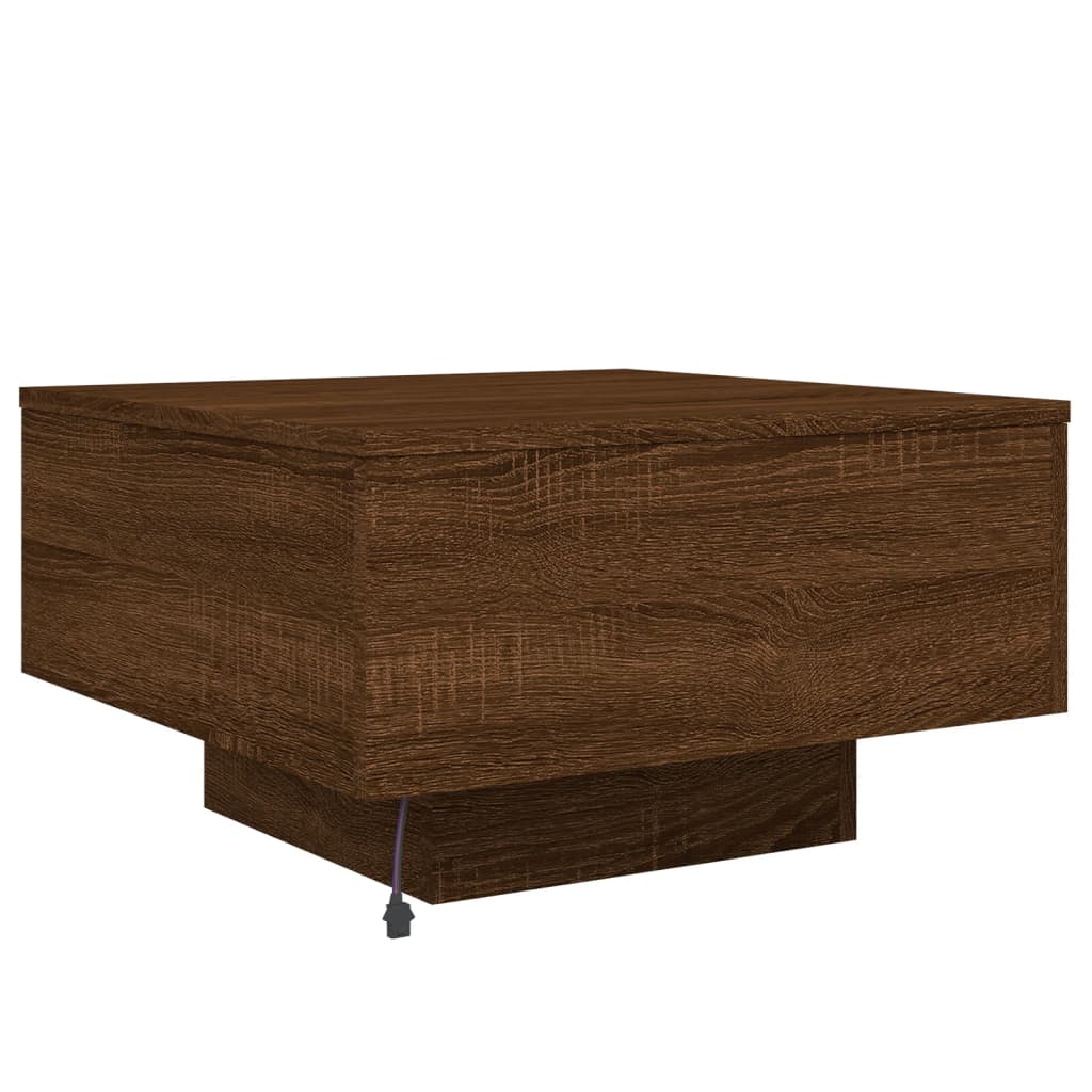 Salontafel Met Led-Verlichting Bruineikenkleurig 55 x 55 x 31 cm bruin eikenkleur