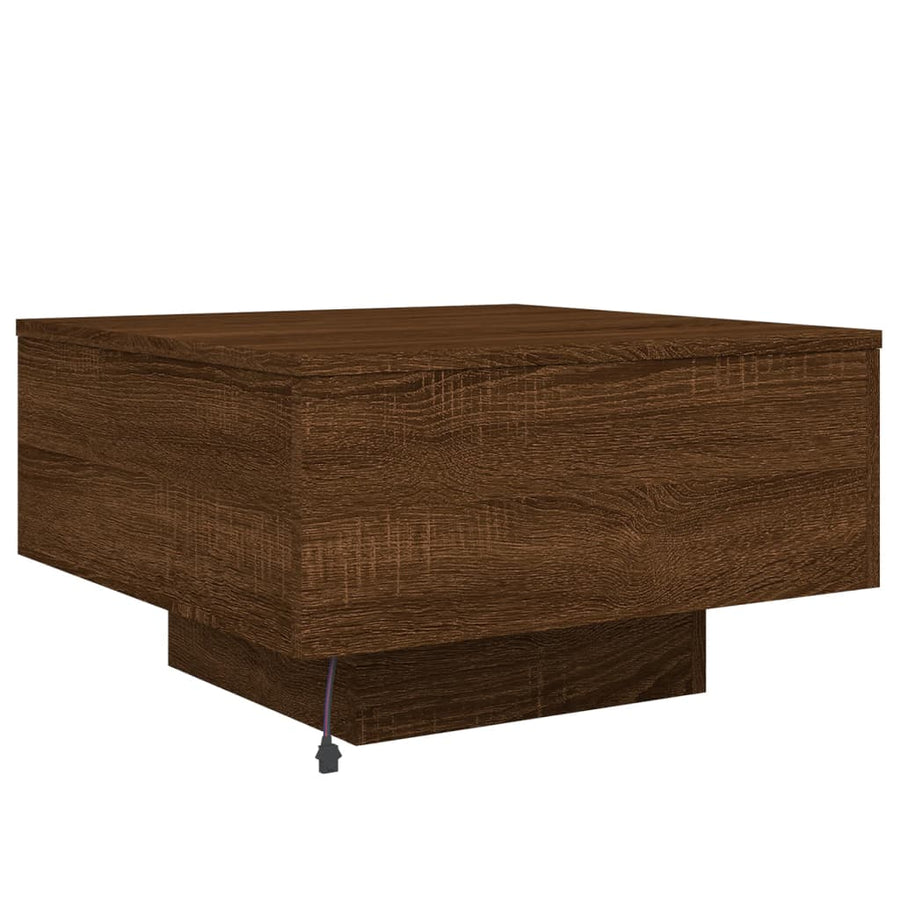 Salontafel Met Led-Verlichting Bruineikenkleurig 55 x 55 x 31 cm bruin eikenkleur