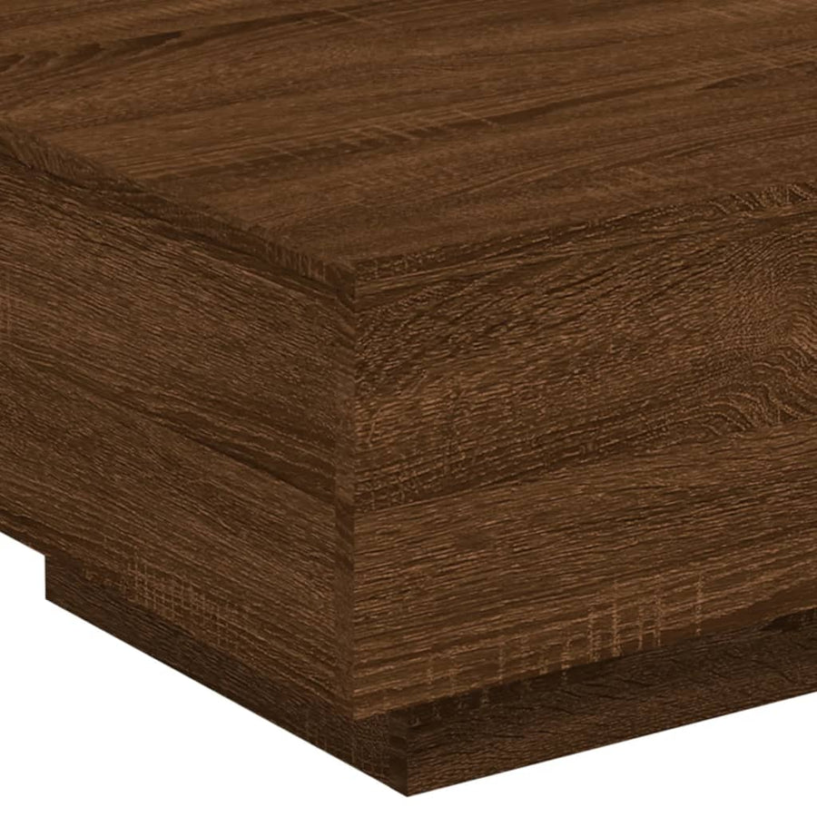 Salontafel Met Led-Verlichting Bruineikenkleurig 55 x 55 x 31 cm bruin eikenkleur