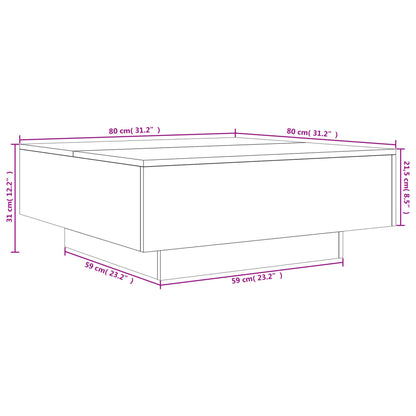 Salontafel 80x80x31 cm spaanplaat wit 80 x 80 x 31 cm Wit