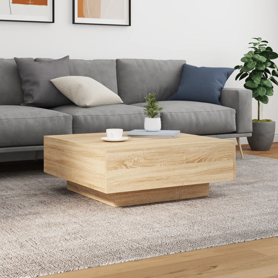 Salontafel 80x80x31 cm spaanplaat sonoma eikenkleurig 80 x 80 x 31 cm Sonoma eiken