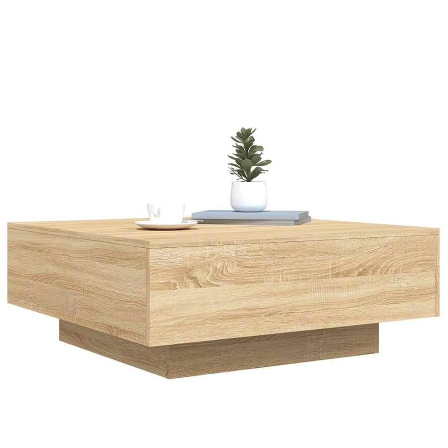 Salontafel 80x80x31 cm spaanplaat sonoma eikenkleurig 80 x 80 x 31 cm Sonoma eiken