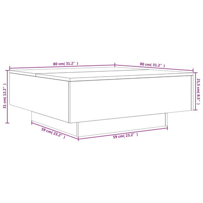 Salontafel 80x80x31 cm spaanplaat sonoma eikenkleurig 80 x 80 x 31 cm Sonoma eiken