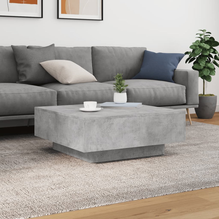 Salontafel 80x80x31 cm spaanplaat betongrijs 80 x 80 x 31 cm Betongrijs