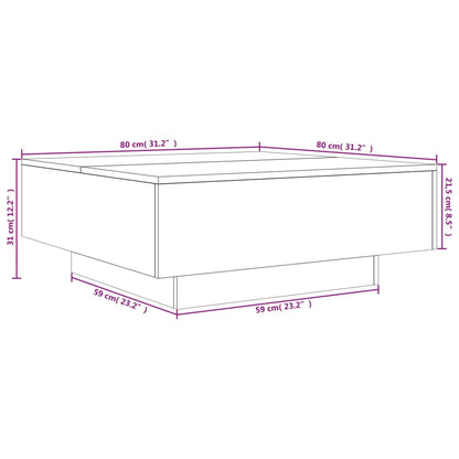 Salontafel 80x80x31 cm spaanplaat betongrijs 80 x 80 x 31 cm Betongrijs