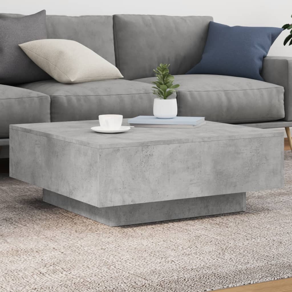 Salontafel 80x80x31 cm spaanplaat betongrijs 80 x 80 x 31 cm Betongrijs