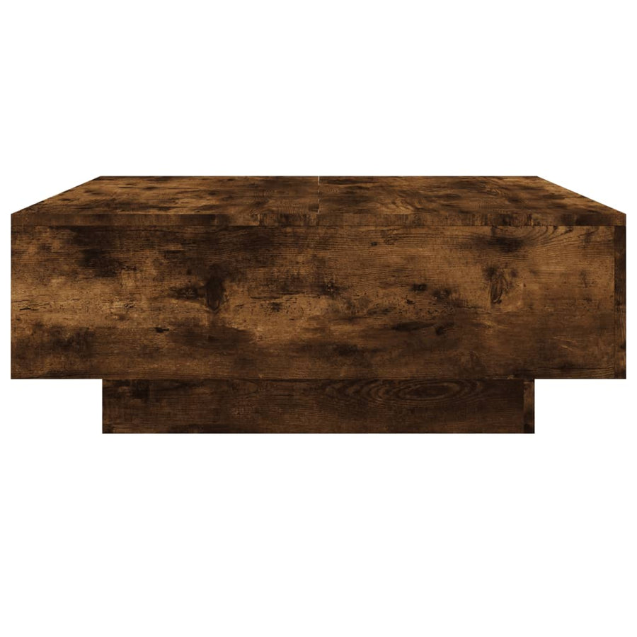 Salontafel 80x80x31 cm bewerkt hout gerookt eikenkleurig 80 x 80 x 31 cm Gerookt eiken
