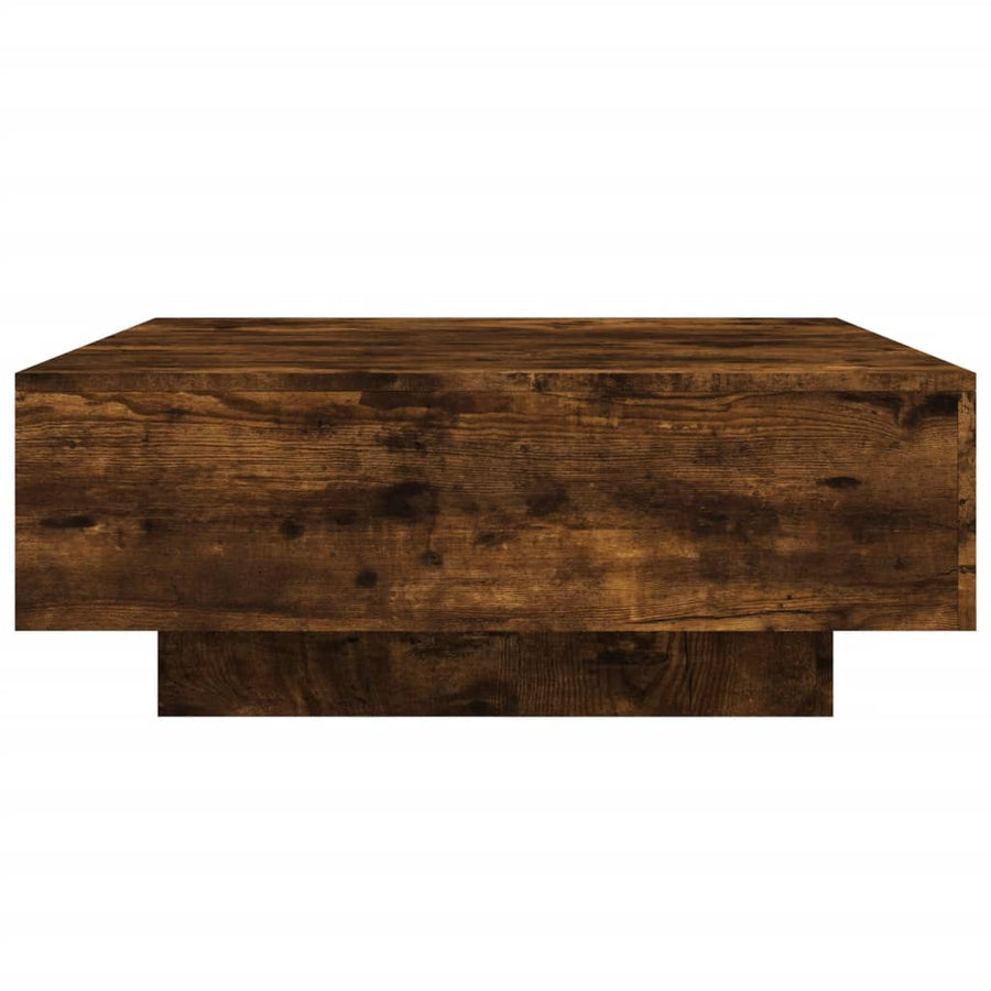 Salontafel 80x80x31 cm bewerkt hout gerookt eikenkleurig 80 x 80 x 31 cm Gerookt eiken