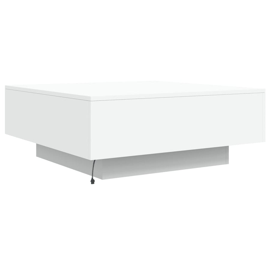 Salontafel Met Led-Verlichting 80 x 80 x 31 cm Wit