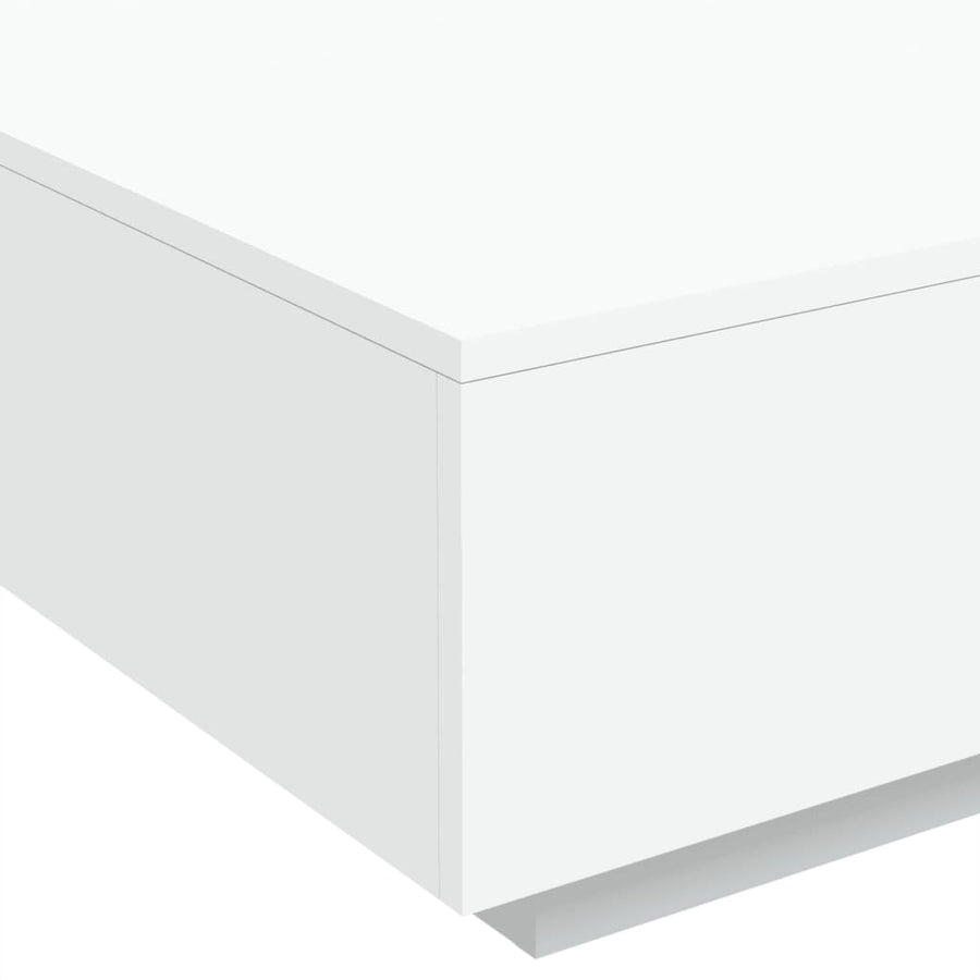 Salontafel Met Led-Verlichting 80 x 80 x 31 cm Wit
