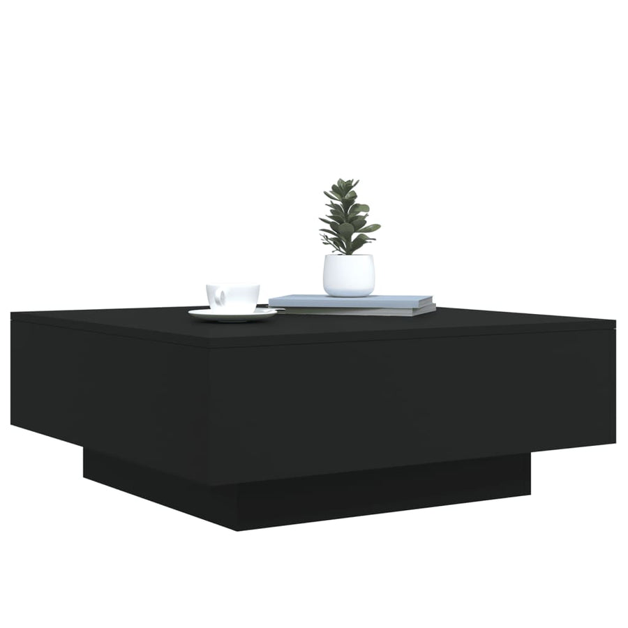 Salontafel Met Led-Verlichting Y 80 x 80 x 31 cm Zwart