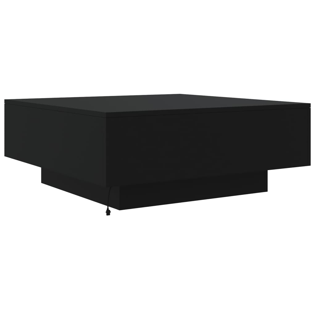 Salontafel Met Led-Verlichting Y 80 x 80 x 31 cm Zwart