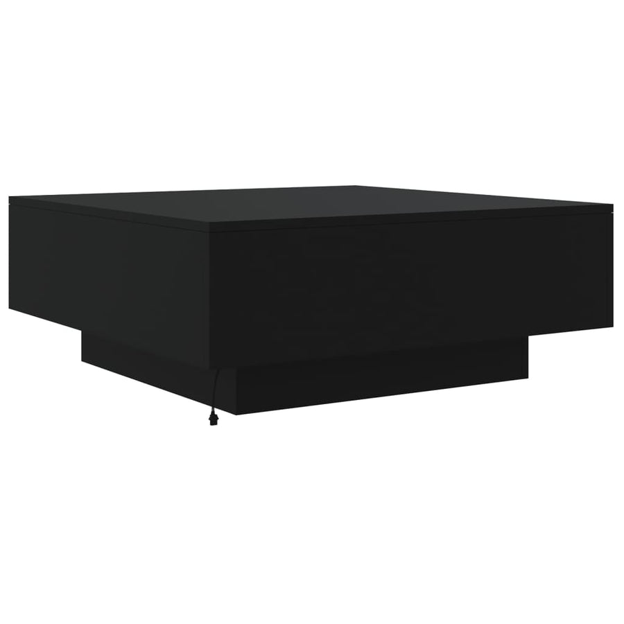 Salontafel Met Led-Verlichting Y 80 x 80 x 31 cm Zwart