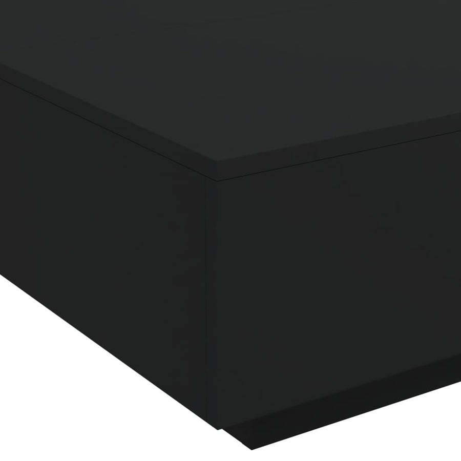 Salontafel Met Led-Verlichting Y 80 x 80 x 31 cm Zwart